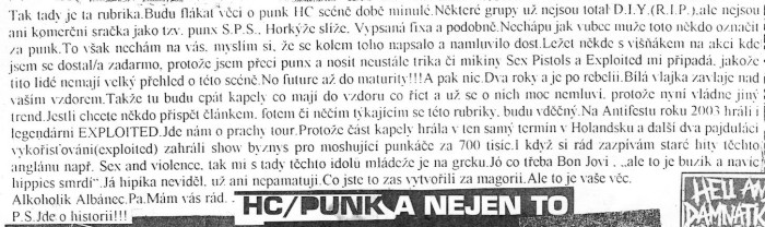 D.I.Y. PUNK UNDERGROUND MANIACS ZINE - OHNÍČEK 6.
